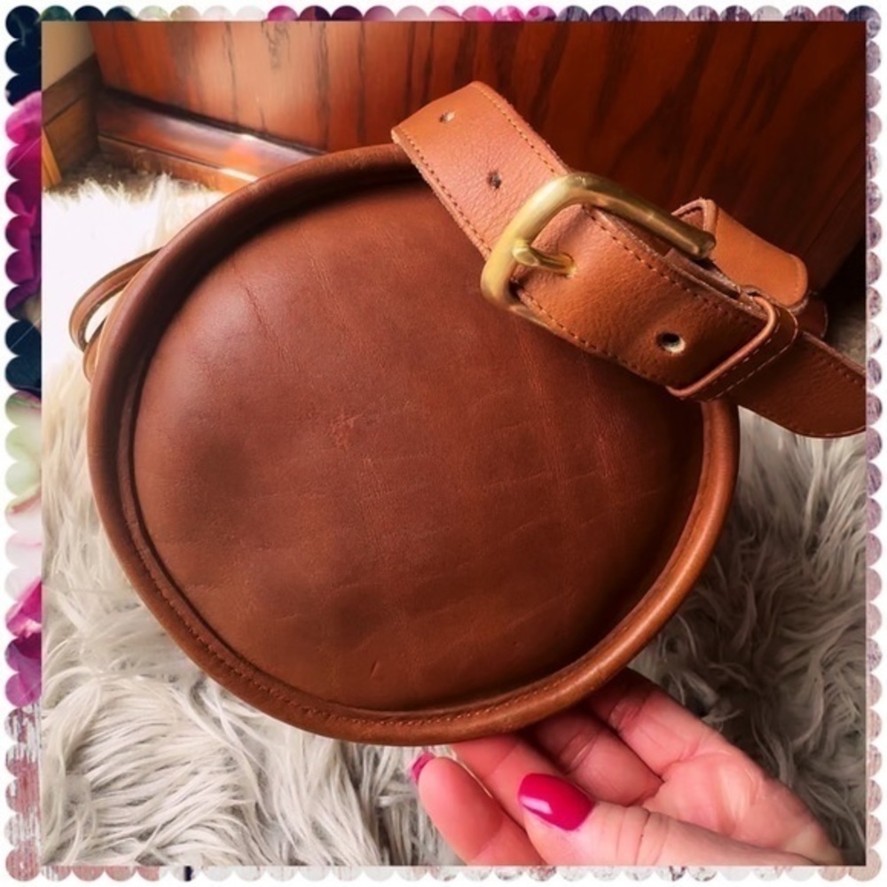 VINTAGE COACH RARE BIXBY CROSSBODY BACKPACK SLING BUCKET BAG BRITISH TAN 9984 - Picture 11 of 17